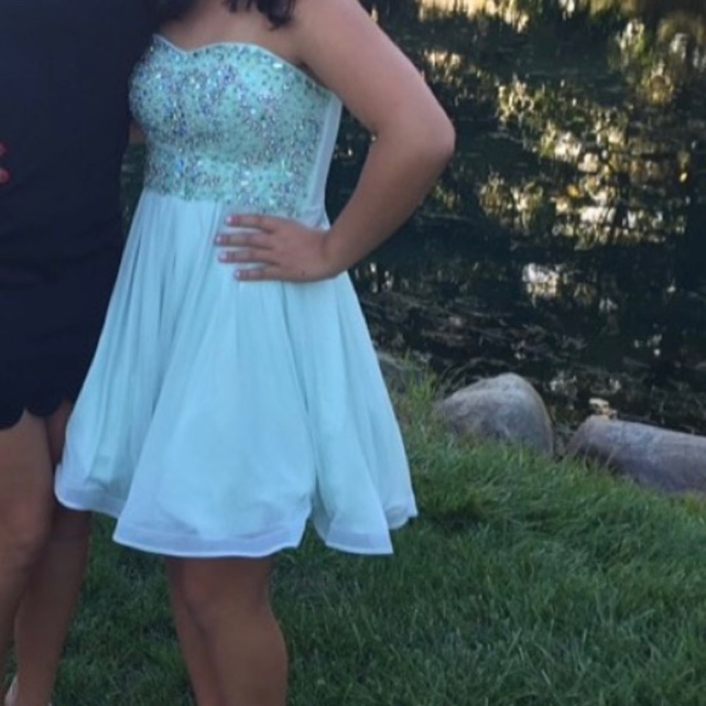 Cute light blue homecoming/ fancy short dress
